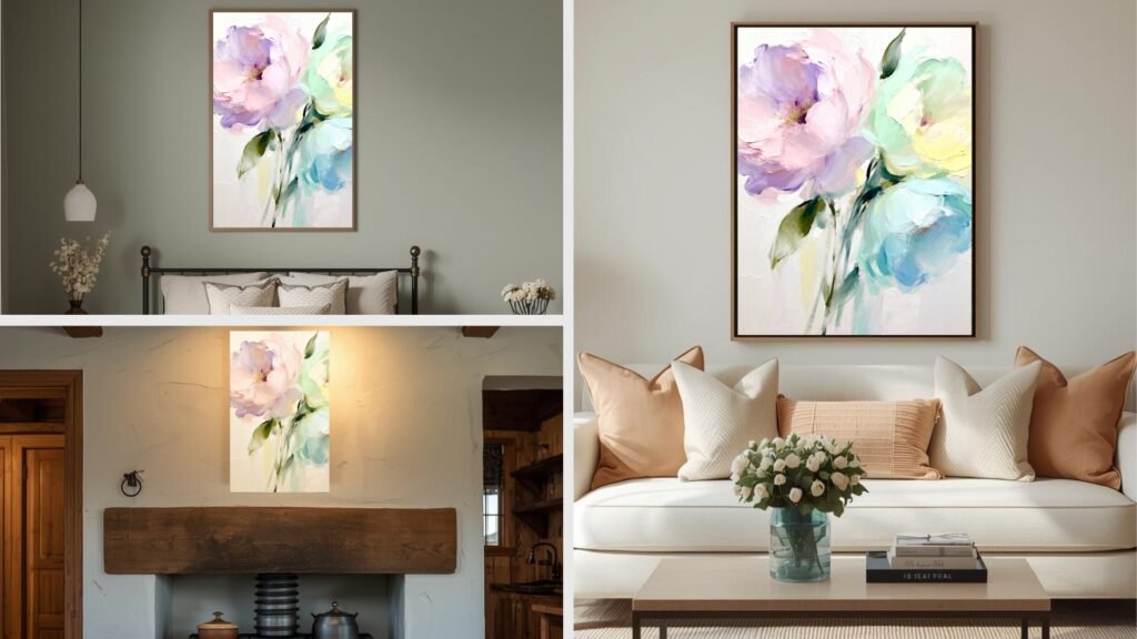 Soft Pastel Floral Wall Art