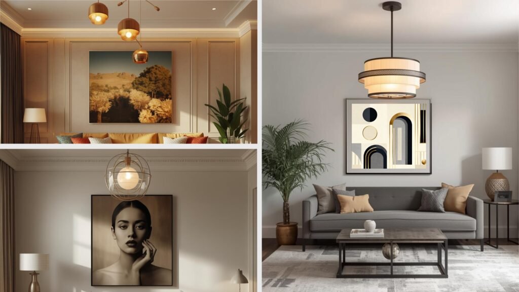 Layered Lighting with Wall Art
